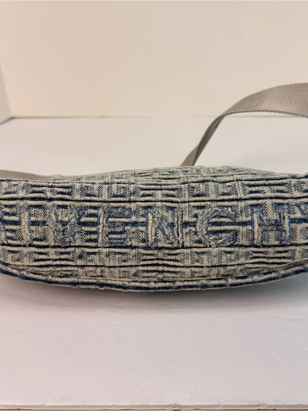 Givenchy Monogram Denim Logo 4G Print Belt Bag Crossbody Light Blue
